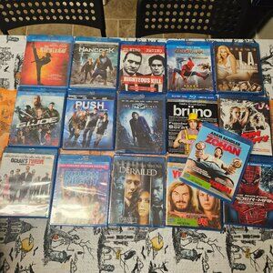 Lot of 16 Bluray Movies Spider-Man Adam Sandler Jack Black Sin City Push